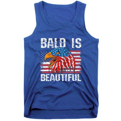 Bald Is Beautiful 4th Of July Independence Day Bald Eagle Tank Top