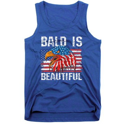 Bald Is Beautiful 4th Of July Independence Day Bald Eagle Tank Top