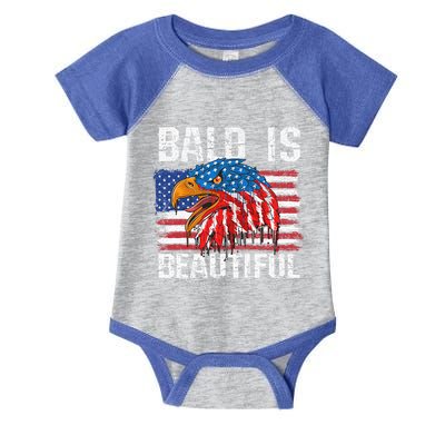 Bald Is Beautiful 4th Of July Independence Day Bald Eagle Infant Baby Jersey Bodysuit