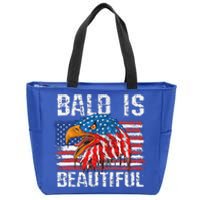 Bald Is Beautiful 4th Of July Independence Day Bald Eagle Zip Tote Bag