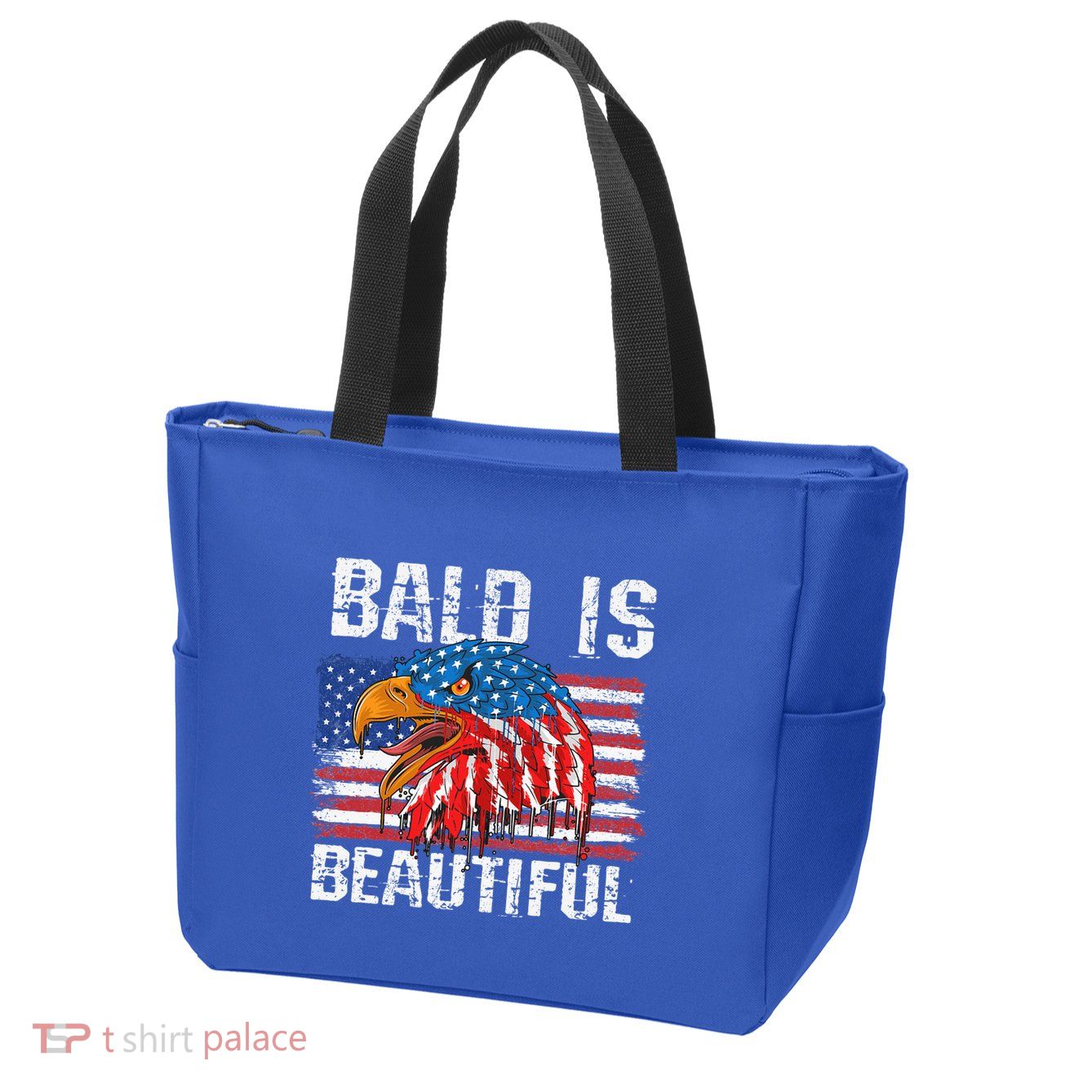 Bald Is Beautiful 4th Of July Independence Day Bald Eagle Zip Tote Bag