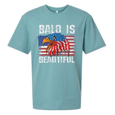 Bald Is Beautiful 4th Of July Independence Day Bald Eagle Sueded Cloud Jersey T-Shirt