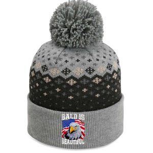 Bald Is Beautiful 4th Of July Independence Day Bald Eagle The Baniff Cuffed Pom Beanie