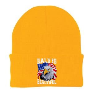 Bald Is Beautiful 4th Of July Independence Day Bald Eagle Knit Cap Winter Beanie