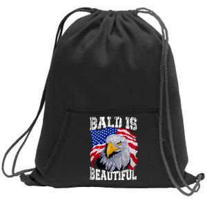 Bald Is Beautiful 4th Of July Independence Day Bald Eagle Sweatshirt Cinch Pack Bag