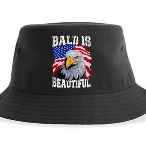 Bald Is Beautiful 4th Of July Independence Day Bald Eagle Sustainable Bucket Hat