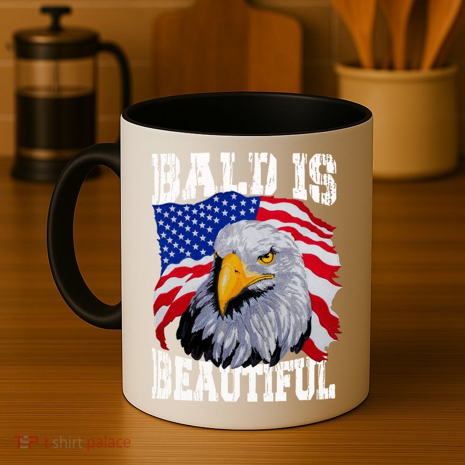 Bald Is Beautiful 4th Of July Independence Day Bald Eagle Mug