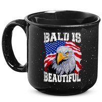Bald Is Beautiful 4th Of July Independence Day Bald Eagle 15oz Campfire Ceramic Mug