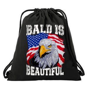 Bald Is Beautiful 4th Of July Independence Day Bald Eagle Drawstring Bag