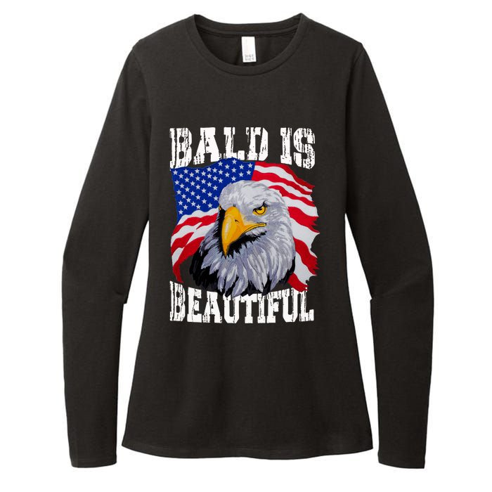 Bald Is Beautiful 4th Of July Independence Day Bald Eagle Womens CVC Long Sleeve Shirt