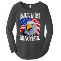 Bald Is Beautiful 4th Of July Independence Day Bald Eagle Women's Perfect Tri Tunic Long Sleeve Shirt