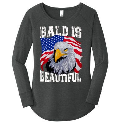 Bald Is Beautiful 4th Of July Independence Day Bald Eagle Women's Perfect Tri Tunic Long Sleeve Shirt