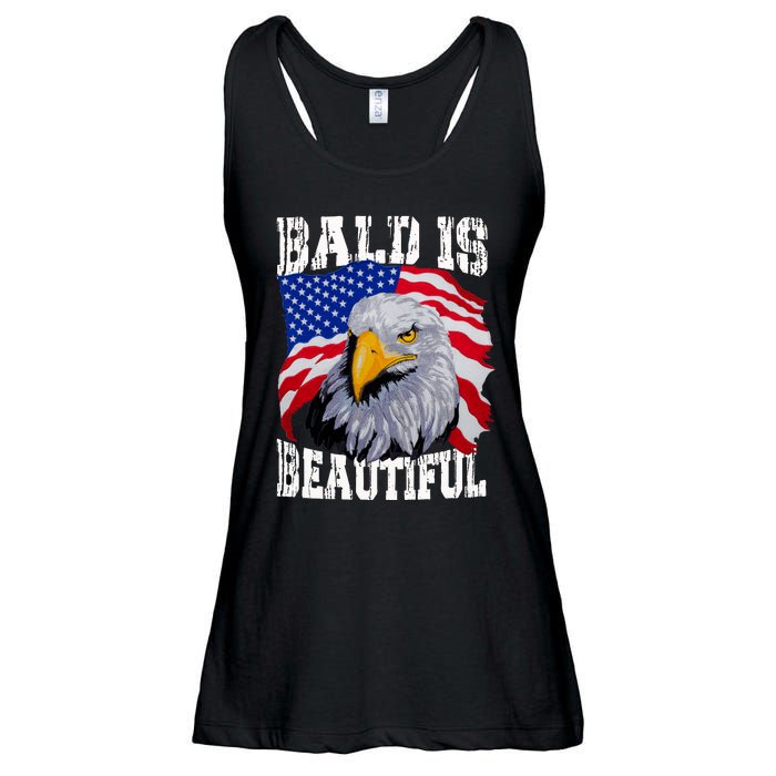 Bald Is Beautiful 4th Of July Independence Day Bald Eagle Ladies Essential Flowy Tank