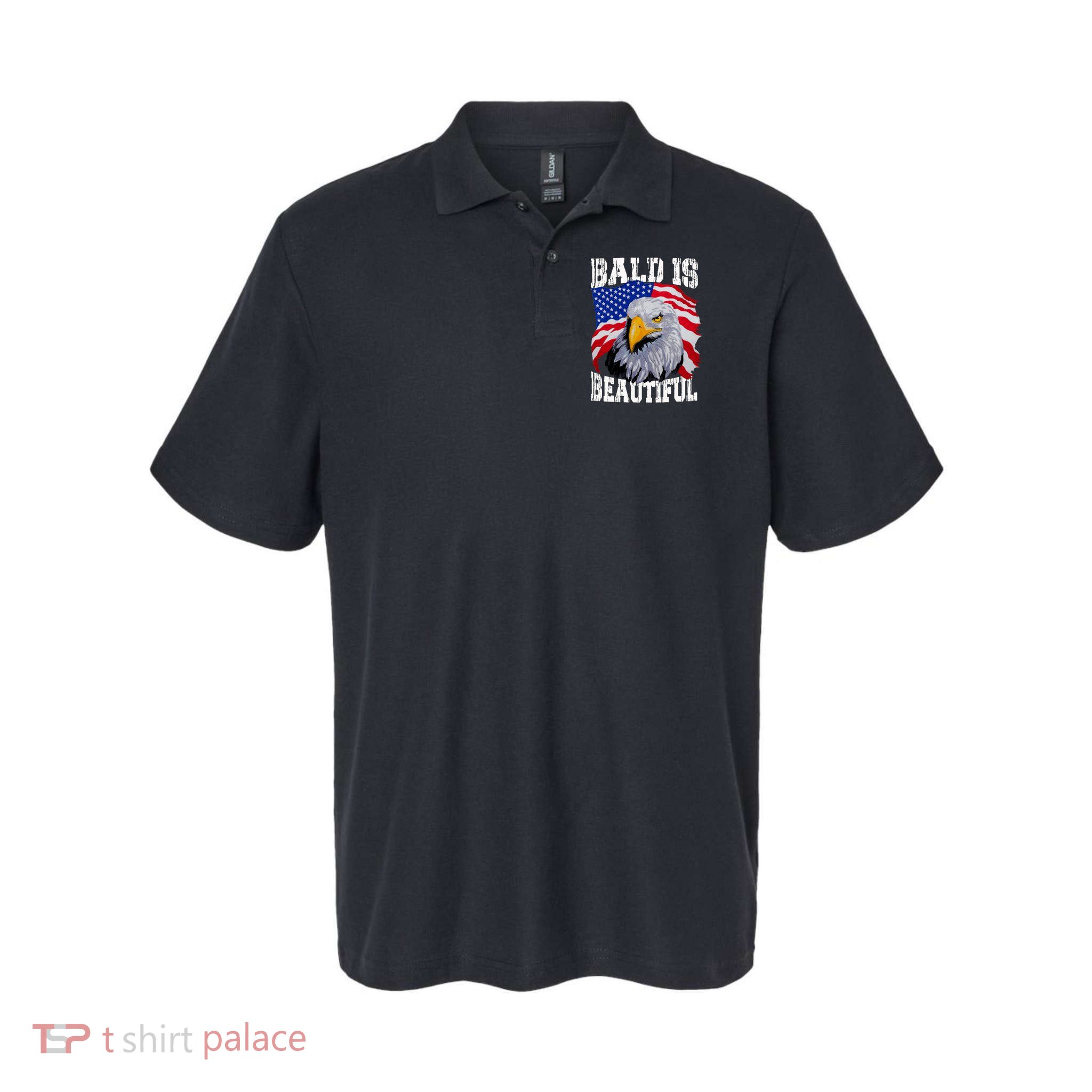 Bald Is Beautiful 4th Of July Independence Day Bald Eagle Polo