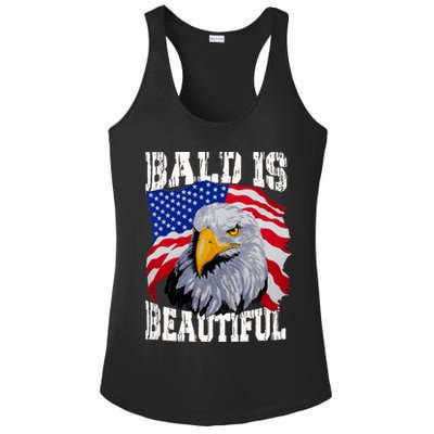 Bald Is Beautiful 4th Of July Independence Day Bald Eagle Ladies PosiCharge Competitor Racerback Tank