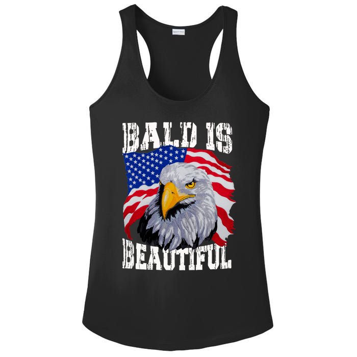 Bald Is Beautiful 4th Of July Independence Day Bald Eagle Ladies PosiCharge Competitor Racerback Tank