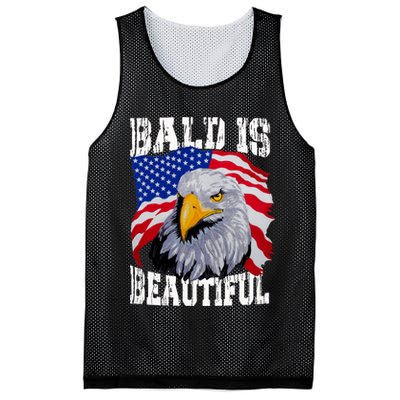 Bald Is Beautiful 4th Of July Independence Day Bald Eagle Mesh Reversible Basketball Jersey Tank