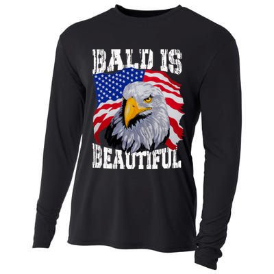 Bald Is Beautiful 4th Of July Independence Day Bald Eagle Cooling Performance Long Sleeve Crew