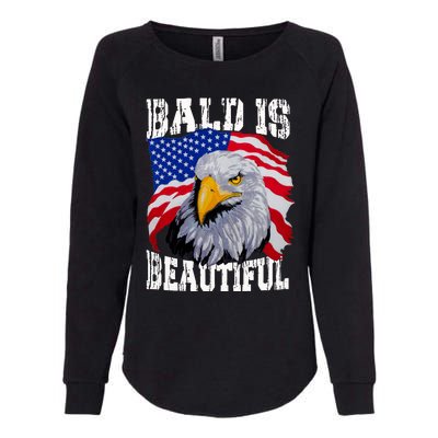 Bald Is Beautiful 4th Of July Independence Day Bald Eagle Womens California Wash Sweatshirt