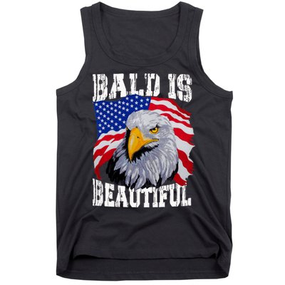 Bald Is Beautiful 4th Of July Independence Day Bald Eagle Tank Top