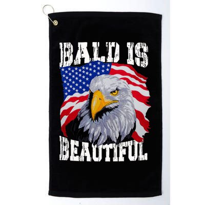 Bald Is Beautiful 4th Of July Independence Day Bald Eagle Golf Towel