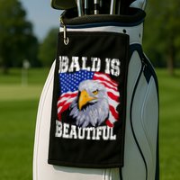 Bald Is Beautiful 4th Of July Independence Day Bald Eagle Golf Towel