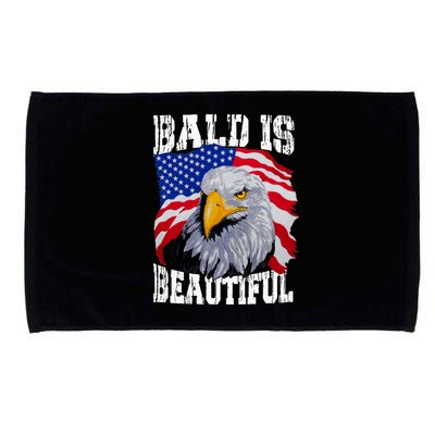 Bald Is Beautiful 4th Of July Independence Day Bald Eagle Microfiber Hand Towel