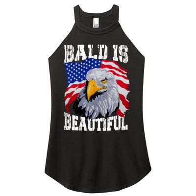 Bald Is Beautiful 4th Of July Independence Day Bald Eagle Women's Perfect Tri Rocker Tank