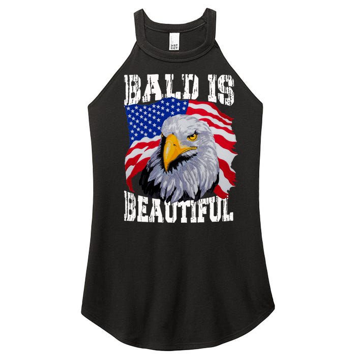 Bald Is Beautiful 4th Of July Independence Day Bald Eagle Women's Perfect Tri Rocker Tank