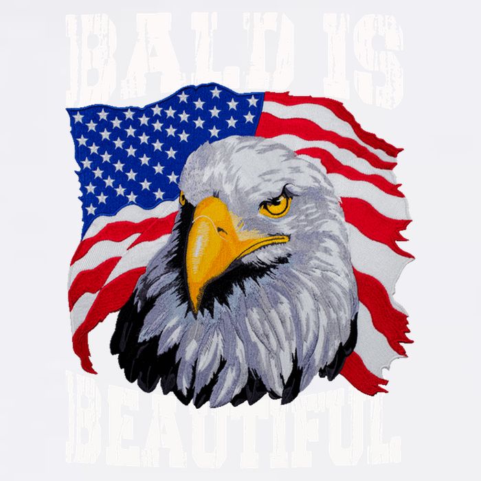 Bald Is Beautiful 4th Of July Independence Day Bald Eagle Garment-Dyed Sweatshirt