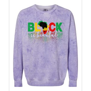 Black Is Beautiful Funny Africa Map Black History Month Colorblast Crewneck Sweatshirt