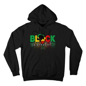 Black Is Beautiful Funny Africa Map Black History Month Hoodie