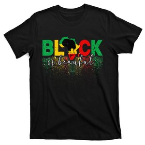 Black Is Beautiful Funny Africa Map Black History Month T-Shirt