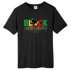 Black Is Beautiful Funny Africa Map Black History Month Tall Fusion ChromaSoft Performance T-Shirt