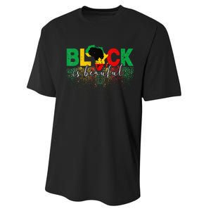 Black Is Beautiful Funny Africa Map Black History Month Performance Sprint T-Shirt