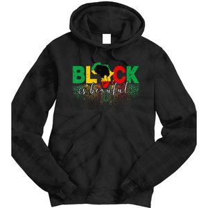 Black Is Beautiful Funny Africa Map Black History Month Tie Dye Hoodie