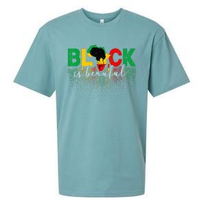 Black Is Beautiful Funny Africa Map Black History Month Sueded Cloud Jersey T-Shirt