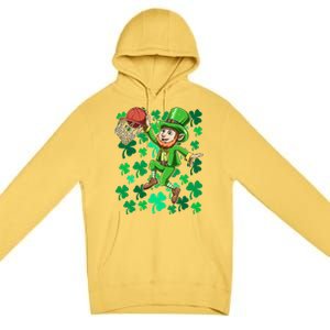 Basketball Irish Basketball Dunk Leprechaun St Patrick's Day Gift Premium Pullover Hoodie