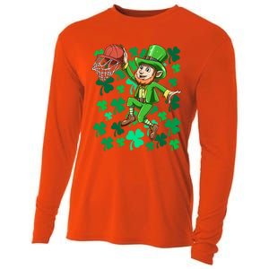 Basketball Irish Basketball Dunk Leprechaun St Patrick's Day Gift Cooling Performance Long Sleeve Crew