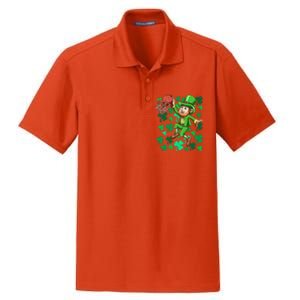 Basketball Irish Basketball Dunk Leprechaun St Patrick's Day Gift Dry Zone Grid Polo