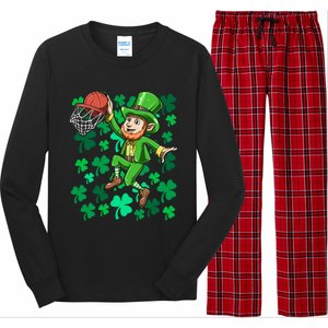 Basketball Irish Basketball Dunk Leprechaun St Patrick's Day Gift Long Sleeve Pajama Set