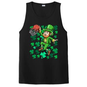 Basketball Irish Basketball Dunk Leprechaun St Patrick's Day Gift PosiCharge Competitor Tank