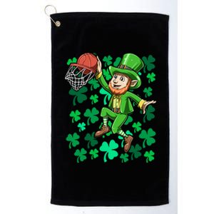 Basketball Irish Basketball Dunk Leprechaun St Patrick's Day Gift Platinum Collection Golf Towel