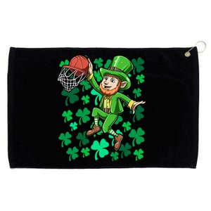 Basketball Irish Basketball Dunk Leprechaun St Patrick's Day Gift Grommeted Golf Towel