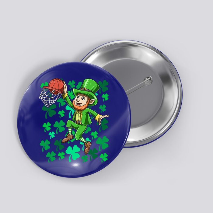 Basketball Irish Basketball Dunk Leprechaun St Patrick's Day Gift Button