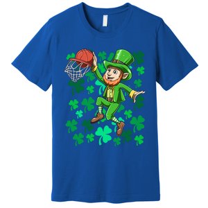 Basketball Irish Basketball Dunk Leprechaun St Patrick's Day Gift Premium T-Shirt