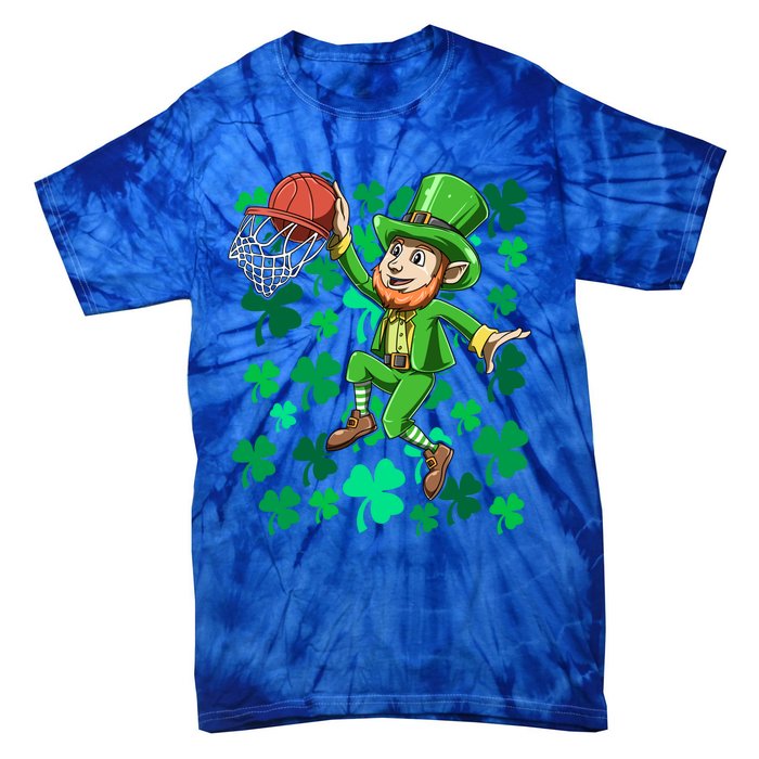 Basketball Irish Basketball Dunk Leprechaun St Patrick's Day Gift Tie-Dye T-Shirt