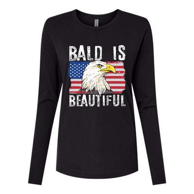 Bald Is Beautiful Independence Day Bald Eagle Womens Cotton Relaxed Long Sleeve T-Shirt