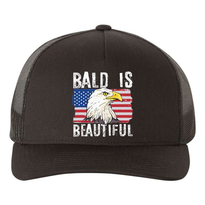 Bald Is Beautiful Independence Day Bald Eagle Yupoong Adult 5-Panel Trucker Hat