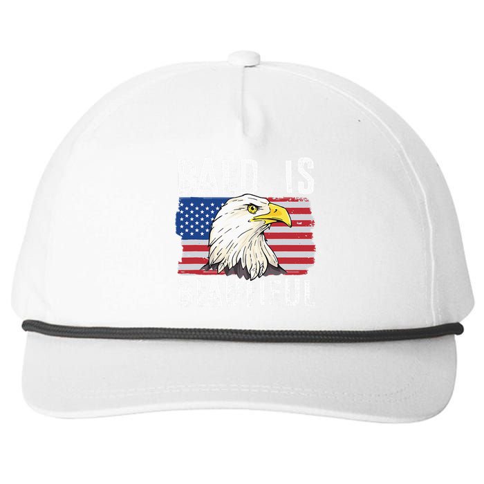 Bald Is Beautiful Independence Day Bald Eagle Snapback Five-Panel Rope Hat